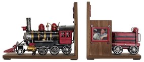 Suport pentru carti Train din lemn natur 22x13x17 cm
