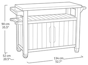 Masă pentru grătar de grădină 134x52 cm Unity – Keter