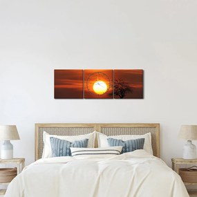 Tablou - Apus de soare (cu ceas) (90x30 cm)