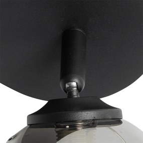 Spotlight modern negru cu sticlă fumurie 2 lumini - Atena