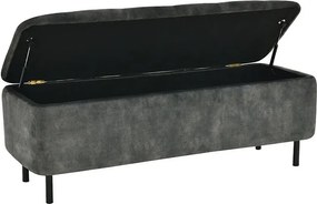 Bancheta cu spatiu de depozitare Catifea Verde inchis, EN VOGUE 120cm