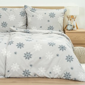 Lenjerie de pat din flanel 4Home Snow Romanță, 220x 200 cm, 2 buc. 70 x 90 cm, 220 x 200 cm, 2 buc. 70 x 90 cm