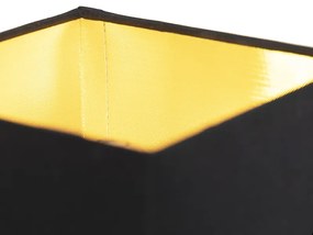 Aplică modernă neagră cu USB și abajur pătrat negru - Zeno