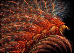 Tablou pe sticlă - Pene de imitație abstractă (70x50 cm)