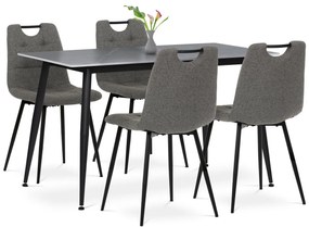 Set de masă cu blat ceramic și 4 scaune, gri
