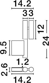 Aplica cu spot LED directionabil stil minimalist ARCO negru