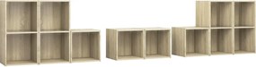 vidaXL Set de dulapuri TV, 8 piese, stejar sonoma, lemn prelucrat
