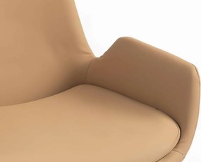 HR240N Scaun Carmel Piele Ecologica Premium Soft cu Bază Cromata