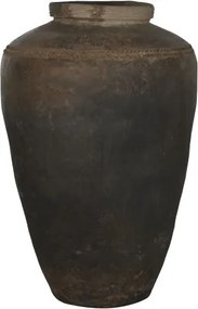 Vas decorativ amforă din teracotă, maro vintage, piesă unicat vintage, 80 x 80 x 130 cm, „Atena"