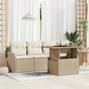 vidaXL Set de canapele pentru grădină cu pernă 5 pcs bej și crem