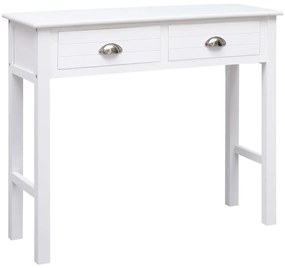 284145 vidaXL Masă consolă, alb, 90 x 30 x 77 cm, lemn