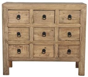 Dulap din lemn masiv cu 9 sertare, Timber