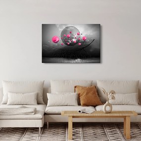 Tabloul cu bile abstracte roz (90x60 cm)