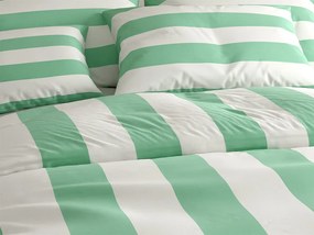 Lenjerie de pat din bumbac STRIPES alb-verde Dimensiune lenjerie de pat: 70 x 90 cm | 140 x 220 cm