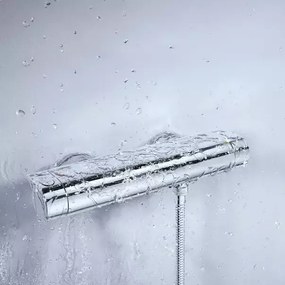 Baterie dus termostatata Grohe Grohtherm 2000 cu set de dus Euphoria crom lucios