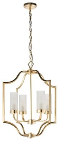 Endon 81914 - Candelabru EDREA suspendat pe lanț, 4xE14/6W/230V, alamă