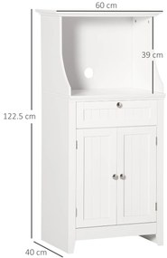 HOMCOM Dulap Bucătărie pentru Cuptor cu Microunde cu Sertar și Dulap 2 Uși Alb | Aosom Romania
