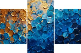 Tablou - Pictura albastru-auriu (90x60 cm)