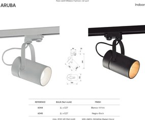 Spot E27, Accesoriu pentru sina trifazata Mantra ARUBA alb