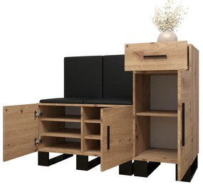 Set mobilier pentru hol Amanda 18 (Stejar artisan + gri închis). 1086013