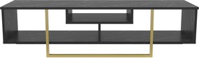 Comoda TV ASAL 150, negru/auriu, PAL melaminat, 150x35x40 cm