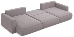 Colțar mov lavandă extensibil/cu spațiu de depozitare cu tapițerie din catifea (în formă de "U") Kapua – Makamii