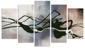 Tablou din mai multe piese Black Lines, 110 x 60 cm