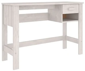 340457 vidaXL Birou „HAMAR”, alb, 110x40x75 cm, lemn masiv de pin