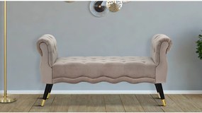 Bancă taupe cu tapițerie din catifea Paris – Mauro Ferretti