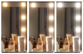 Masă de toaletă mare albă cu iluminare 80 x 40 x 110cm