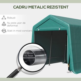 Copertina pentru masini Outsunny pentru Exterior 2,4x2m, Tesatura PE, Verde | Aosom Romania
