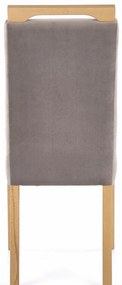 Scaun Clarion velvet gri/stejar miere Riviera 91