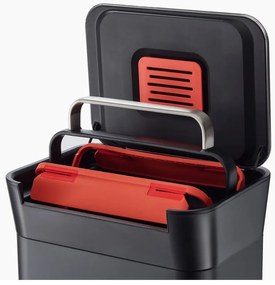 Coș de gunoi negru cu pedală din oțel 30 l Titan – Joseph Joseph