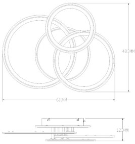 Plafonieră LED dimabilă Zuma Line MS238130-WH LUNAR LED/55W/230V 3000-6000K alb + telecomandă