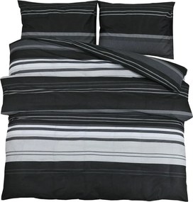 vidaXL Set cu husă de pilotă, negru și alb, 260x220 cm, bumbac
