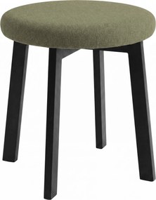 MAZZONI EXPORT Taburet rotund ZOI Verde (Storm 34) / cadru din stejar negru