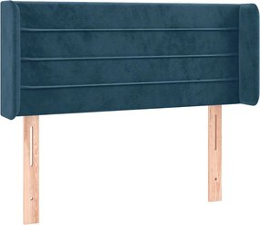 vidaXL Tăblie pat cu aripioare albastru închis 103x16x78/88 cm catifea