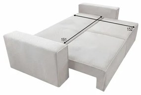 Canapea extensibilă RONDA, 3 locuri, cu spațiu de depozitare, bej