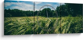 Tablou cu linca și pădure (cu ceas) (90x30 cm)