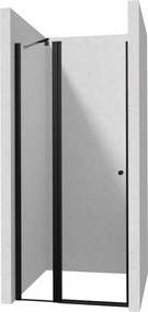 Deante Kerria Plus uși de duș 90 cm înclinabilă negru mat/sticlă transparentă KTS_UN41P