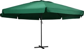 vidaXL Umbrelă de soare de grădină, stâlp aluminiu, verde, 600 cm