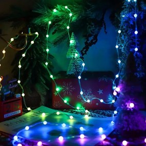 Perdea LED RGB dimabilă de Crăciun WIZARD 400xLED/USB 2x2m + telecomandă