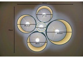 Duolla - Plafonieră ROLLER PENTO 5xE27/60W/230V verde/auriu