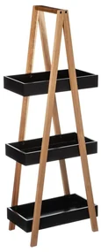 Etajera baie 3 niveluri din bambus, Negru, 5five Simple Smart