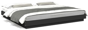 3281078 vidaXL Cadru de pat cu lumini LED, negru, 180x200 cm, lemn prelucrat