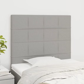 vidaXL Tăblii de pat, 2 buc, gri deschis, 80x5x78/88 cm, textil