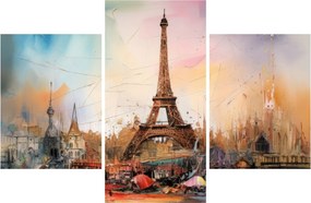 Tablou - Pictură a Turnului Eiffel (90x60 cm)