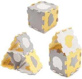 KINDERKRAFT select - Puzzle din spumă LUNO 30 piese gri/galben