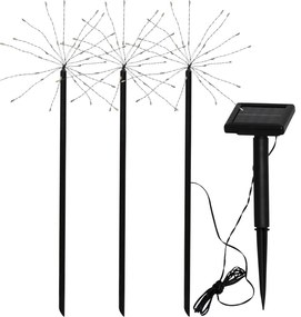 Set 3 lampadare solare pentru exterior Star Trading Firework, înălțime 40 cm