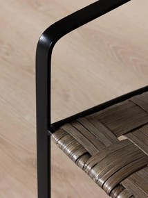 Fotoliu pentru exterior din rattan împletit cu structură metalică, „Marav”